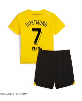 Günstige Borussia Dortmund Giovanni Reyna #7 Heimtrikotsatz Kinder 2023-24 Kurzarm (+ Kurze Hosen)
